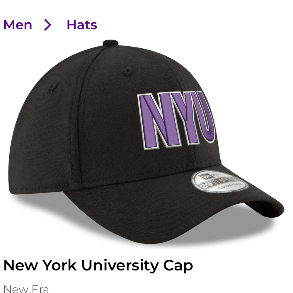 NWOT New Era 39Thirty NYU Large/XL Hat